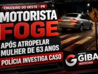 Motorista foge após atropelar mulher de 63 anos em Cruzeiro do Oeste; polícia investiga caso