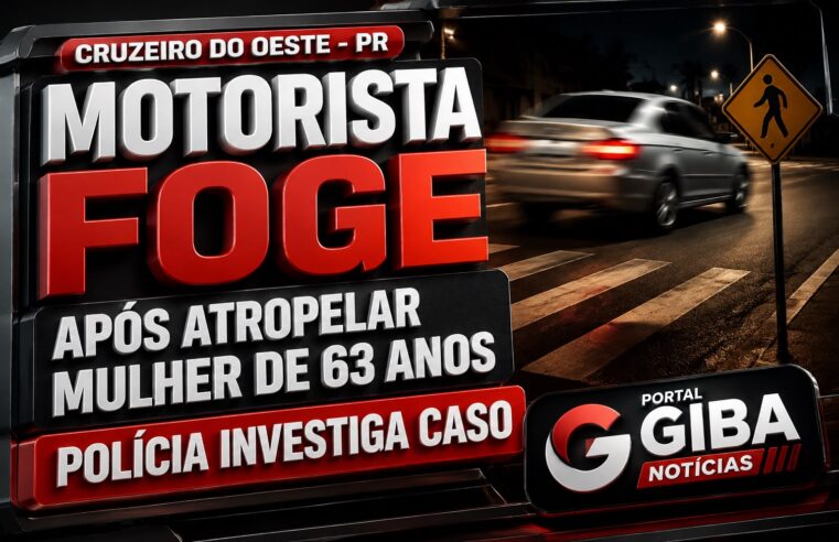 Motorista foge após atropelar mulher de 63 anos em Cruzeiro do Oeste; polícia investiga caso