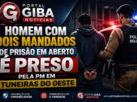 Homem com dois mandados de prisão em aberto é preso pela PM em Tuneiras do Oeste