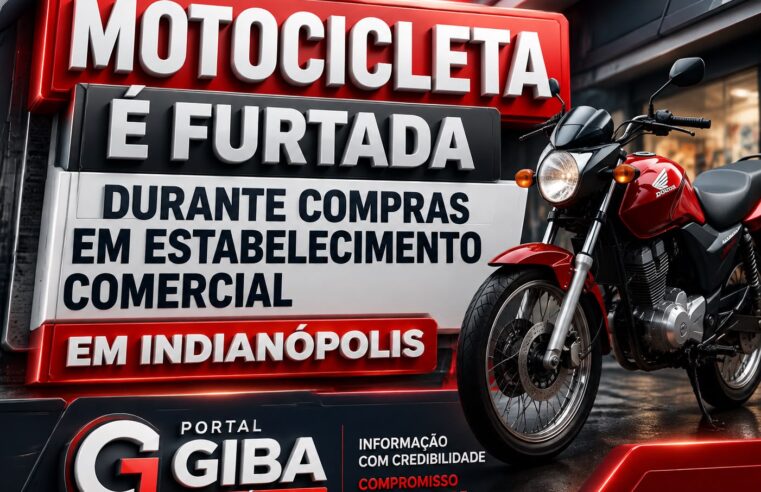 Motocicleta é furtada durante compras em estabelecimento comercial em Indianópolis