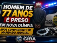 Homem de 77 anos é preso em Nova Olímpia após cumprimento de mandado judicial