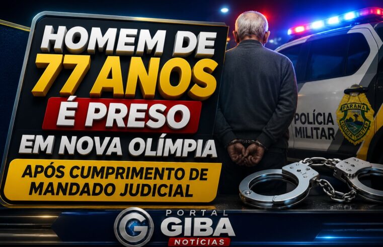Homem de 77 anos é preso em Nova Olímpia após cumprimento de mandado judicial