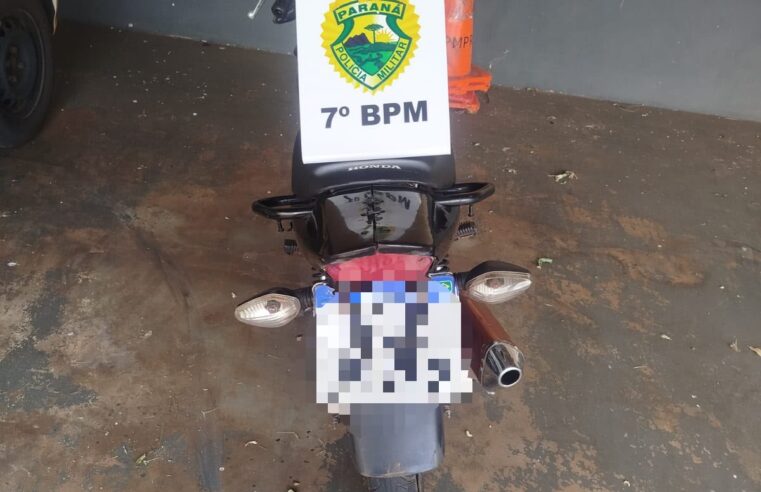 Adolescente é abordado com motocicleta irregular durante patrulhamento da PM em Mariluz