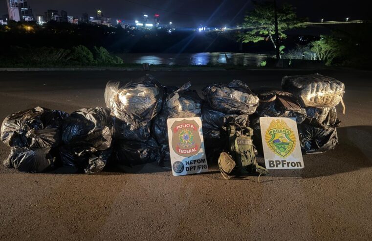 Mais de 300 quilos de maconha são apreendidos em operação na fronteira em Foz do Iguaçu