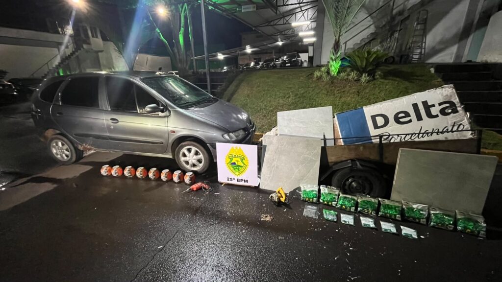 PM recupera materiais de construção furtados e três pessoas são encaminhadas à delegacia em Umuarama