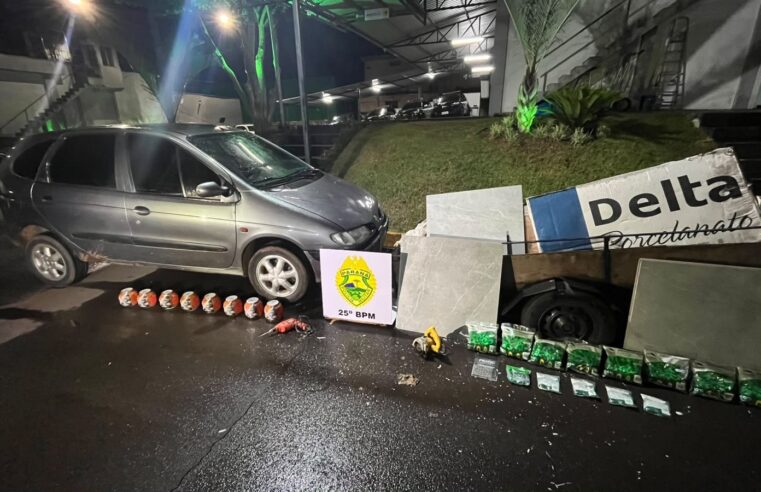 PM recupera materiais de construção furtados e três pessoas são encaminhadas à delegacia em Umuarama