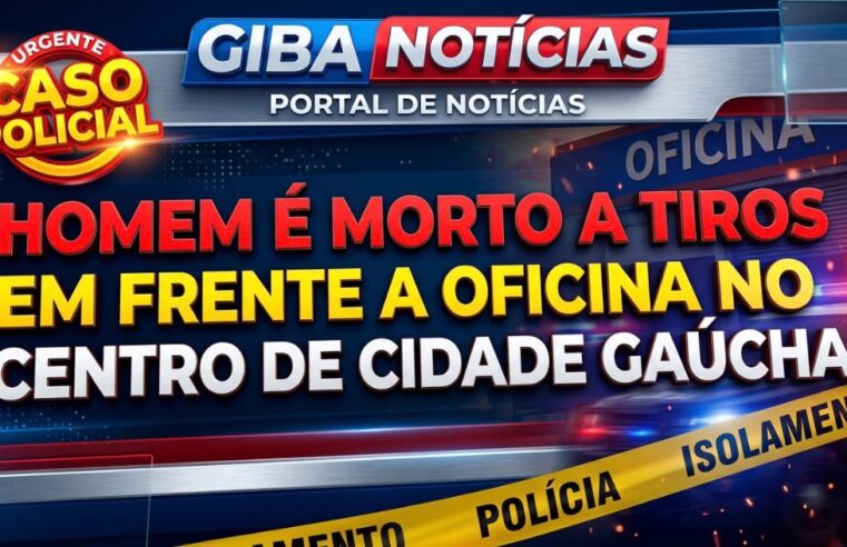 Homem é morto a tiros em frente a oficina no Centro de Cidade Gaúcha