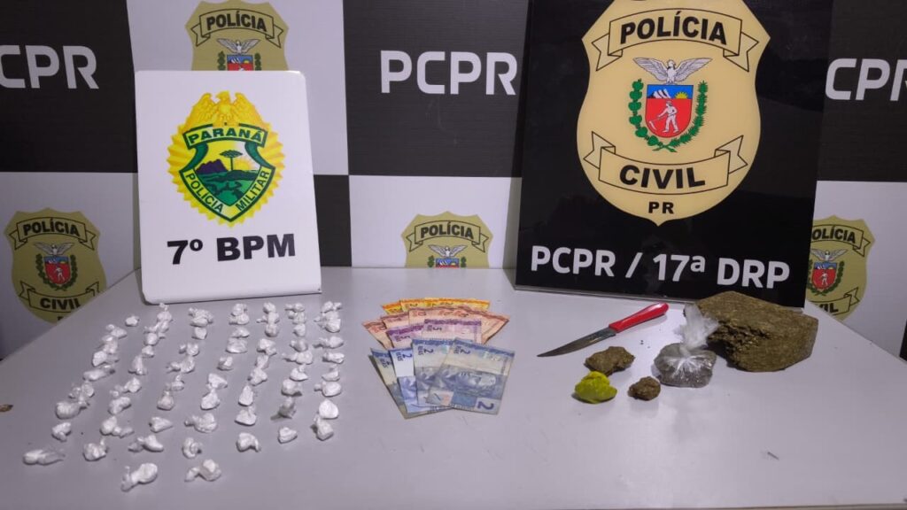 PM prende casal e apreende drogas durante cumprimento de mandado de prisão em Tapejara PM prende casal e apreende drogas durante cumprimento de mandado de prisão em Tapejara