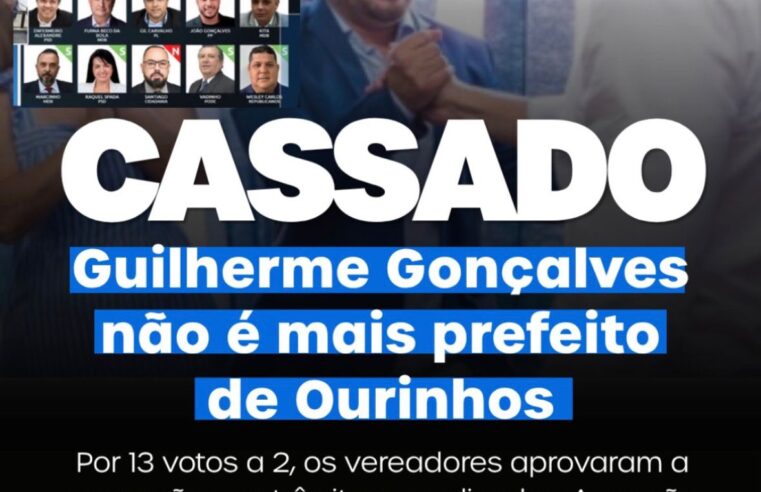 CÂMARA DE OURINHOS CASSA MANDATO DO PREFEITO GUILHERME GONÇALVES APÓS MAIS DE 11 HORAS DE SESSÃO