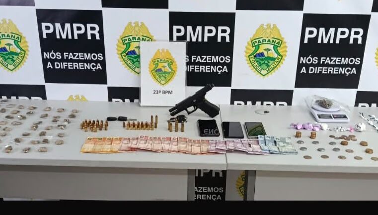 PMPR prende homem e apreende pistola, munições e drogas durante abordagem na CIC, em Curitiba