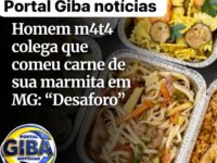 Homem é morto a facadas após discussão por causa de pedaço de carne em marmita de colega em Minas Gerais