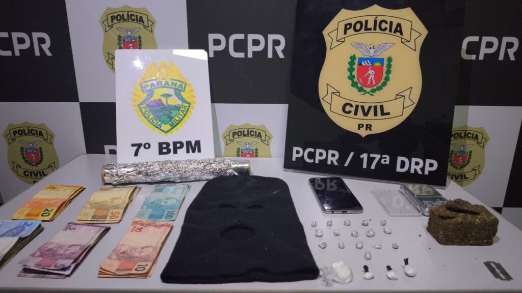 Dois homens são presos com drogas e materiais ligados ao tráfico em Mariluz