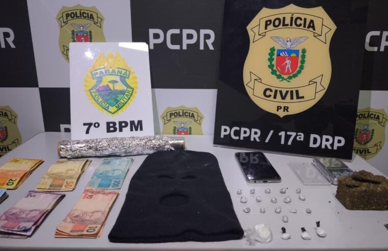 Dois homens são presos com drogas e materiais ligados ao tráfico em Mariluz