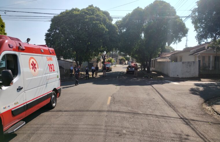 Motociclista de 72 anos fica ferido após colisão com ambulância do SAMU em Cianorte