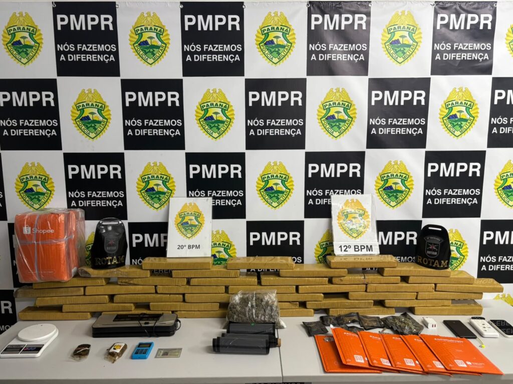Homem é preso pela PMPR e 39 quilos de maconha são apreendidos em Curitiba