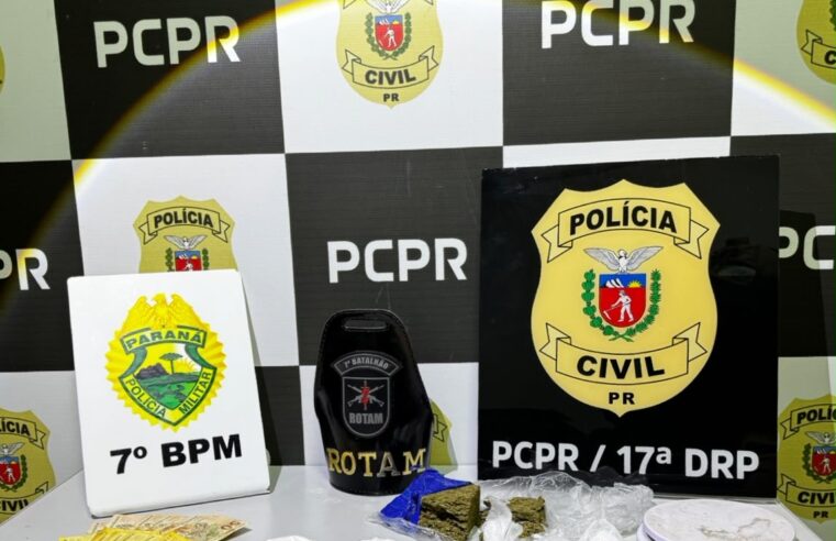 Polícia prende suspeito de tráfico e apreende cocaína e maconha em Cruzeiro do Oeste