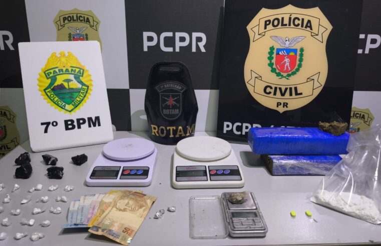 Tuneiras do Oeste: operação conjunta prende dois homens e apreende crack e cocaína