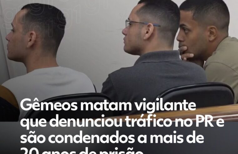Gêmeos são condenados a mais de 20 anos de prisão por assassinato de vigilante em Maringá